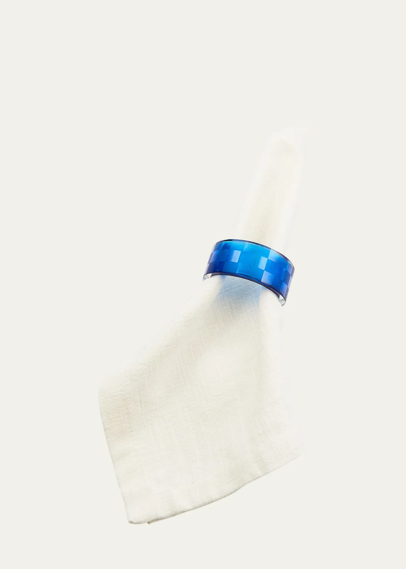 MacKenzie-ChildsNavy Check Napkin Ring, Set of 4