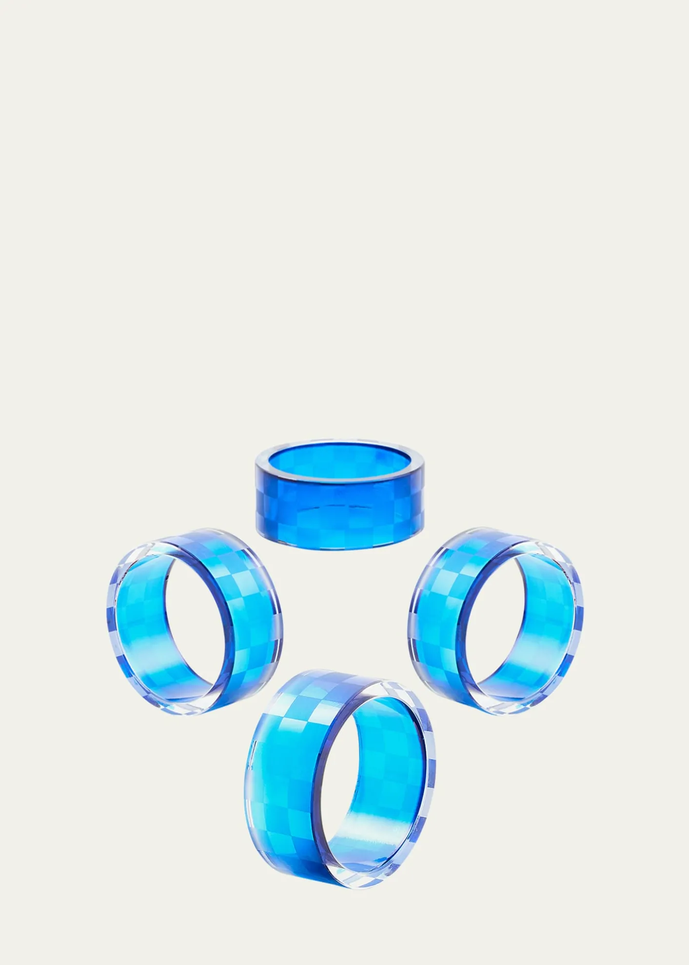 MacKenzie-ChildsNavy Check Napkin Ring, Set of 4