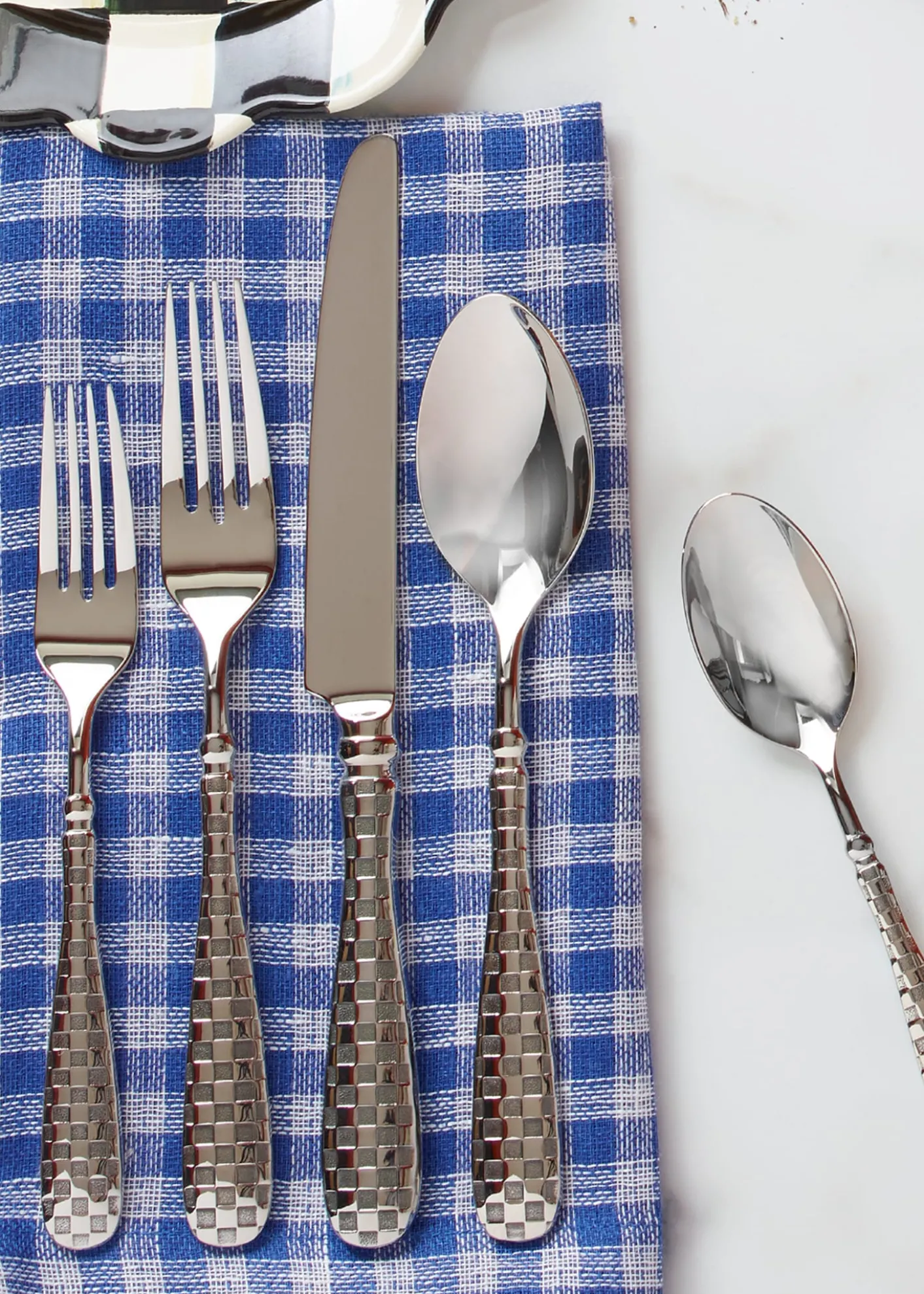 MacKenzie-Childs5-Piece Check Flatware Place Setting