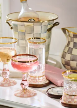 MacKenzie-ChildsRosy Check Coupe Glass