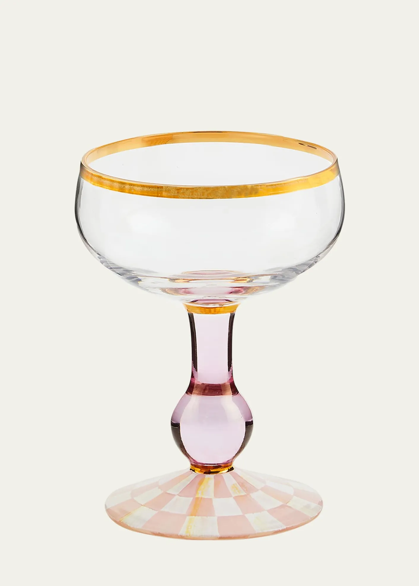 MacKenzie-ChildsRosy Check Coupe Glass