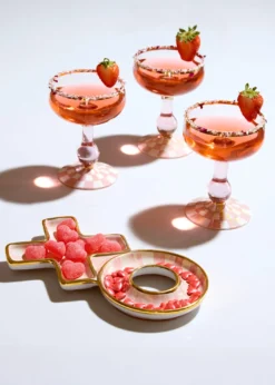 MacKenzie-ChildsRosy Check Coupe Glass