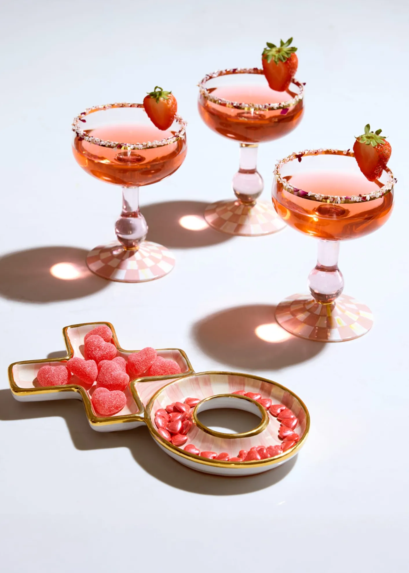 MacKenzie-ChildsRosy Check Coupe Glass
