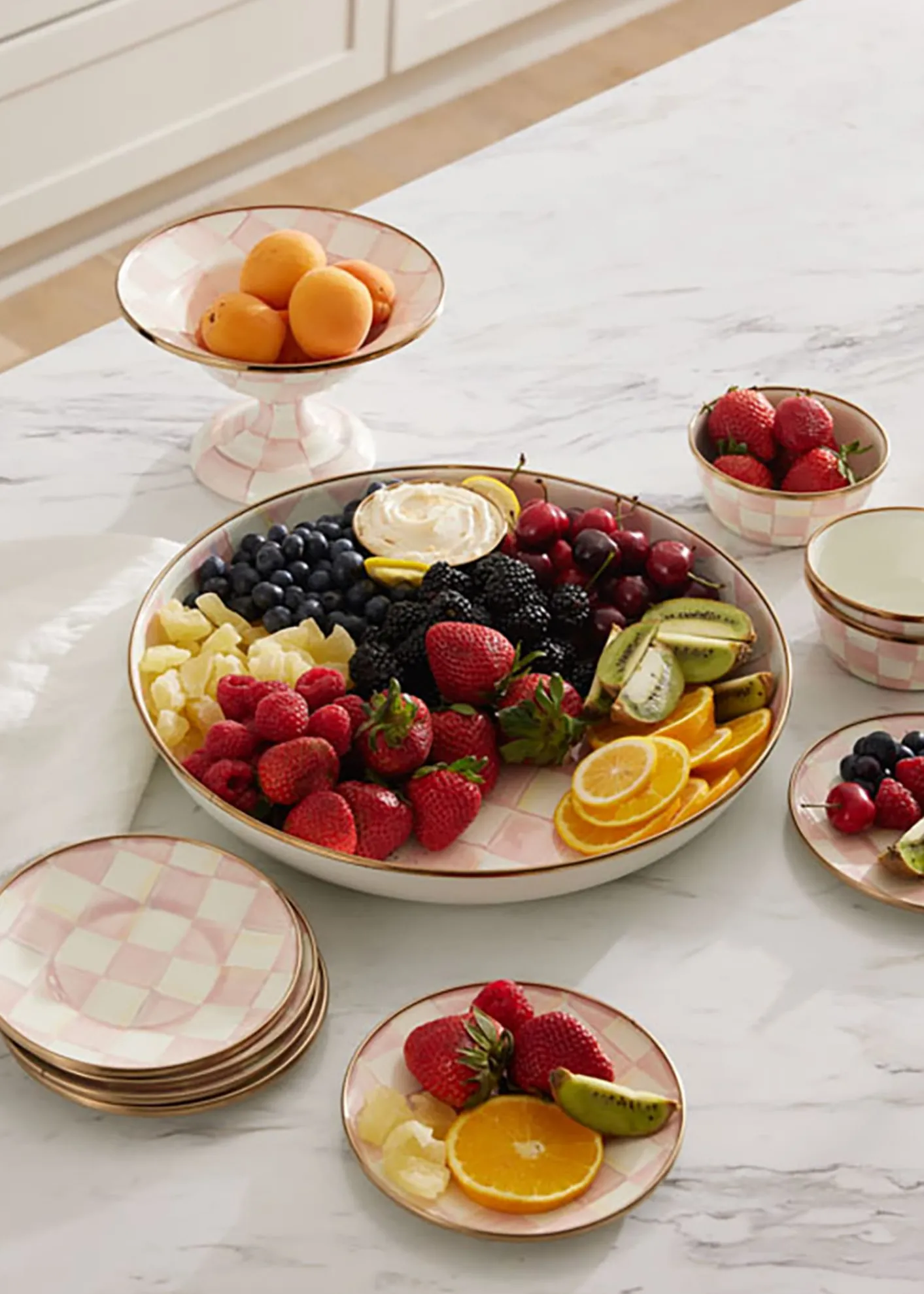 MacKenzie-ChildsRosy Check Enamel Abundant Bowl
