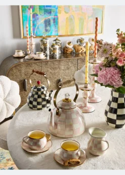 MacKenzie-ChildsRosy Check Enamel Saucer