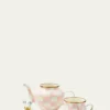 MacKenzie-ChildsRosy Check Enamel High Tea Set