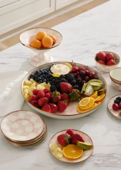 MacKenzie-ChildsRosy Check Enamel Pinch Bowl