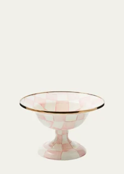 MacKenzie-ChildsRosy Check Enamel Compote Bowl, Small