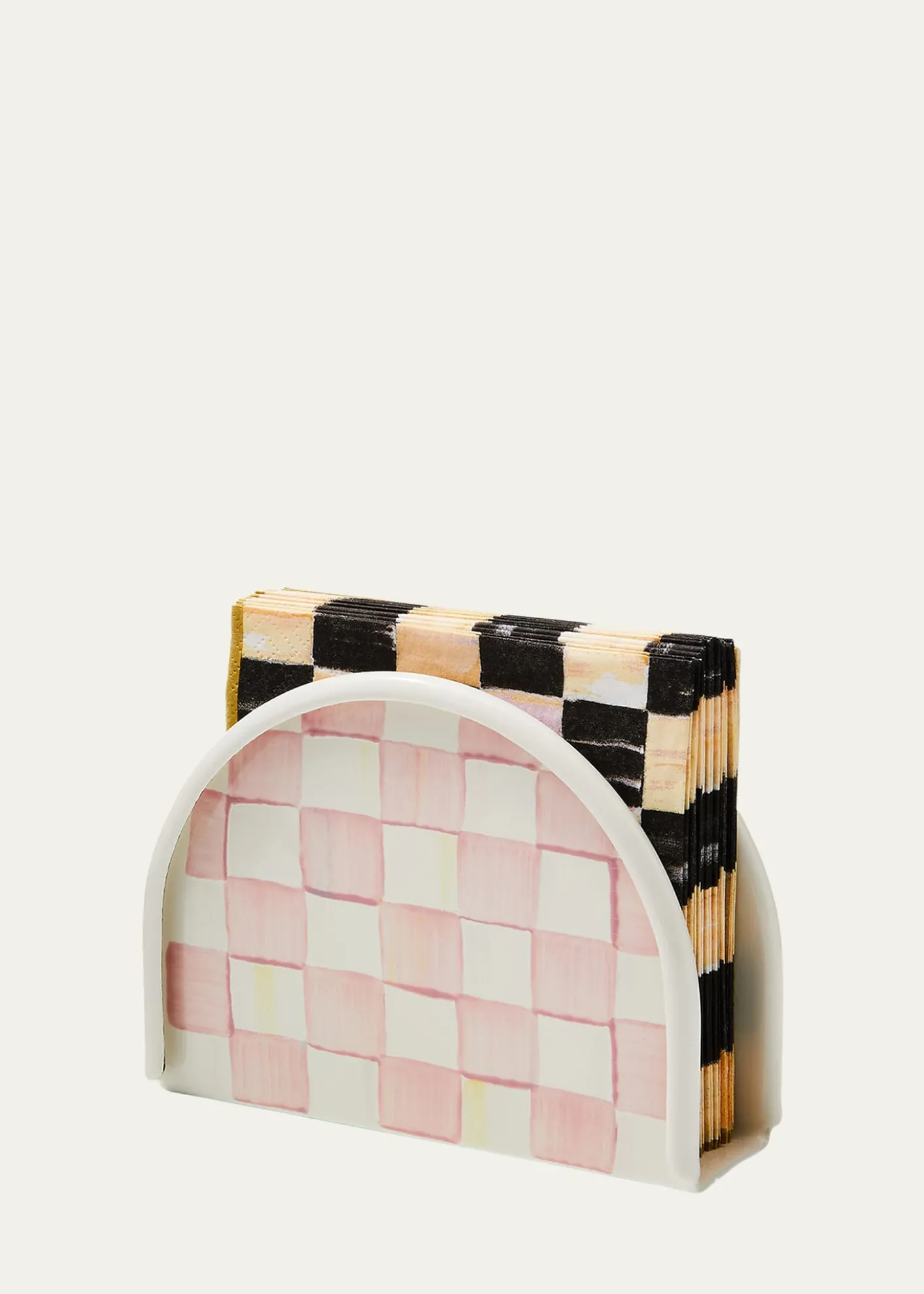 MacKenzie-ChildsRosy Check Enamel Napkin Holder