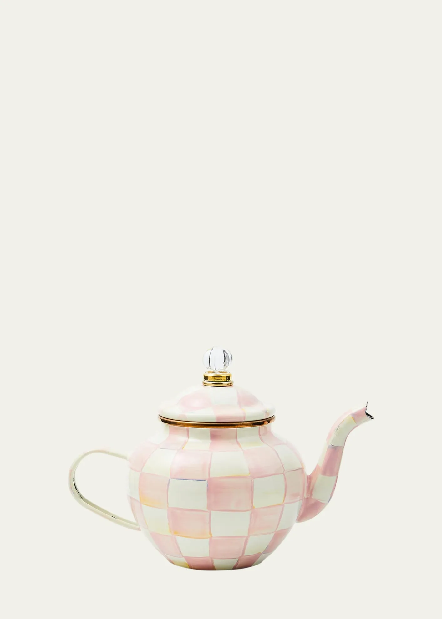 MacKenzie-ChildsRosy Check Enamel Teapot, 4 Cup