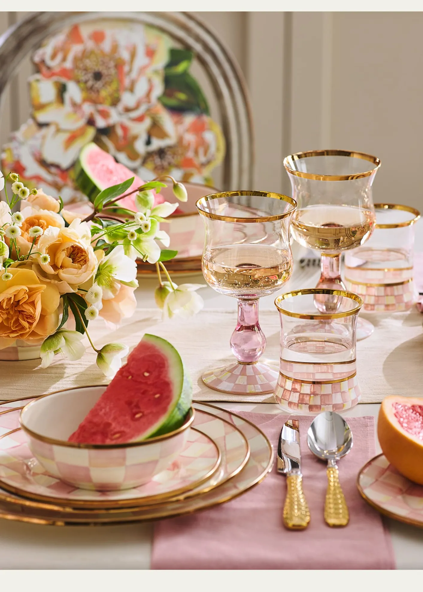 MacKenzie-ChildsRosy Check Enamel Salad/Dessert Plate