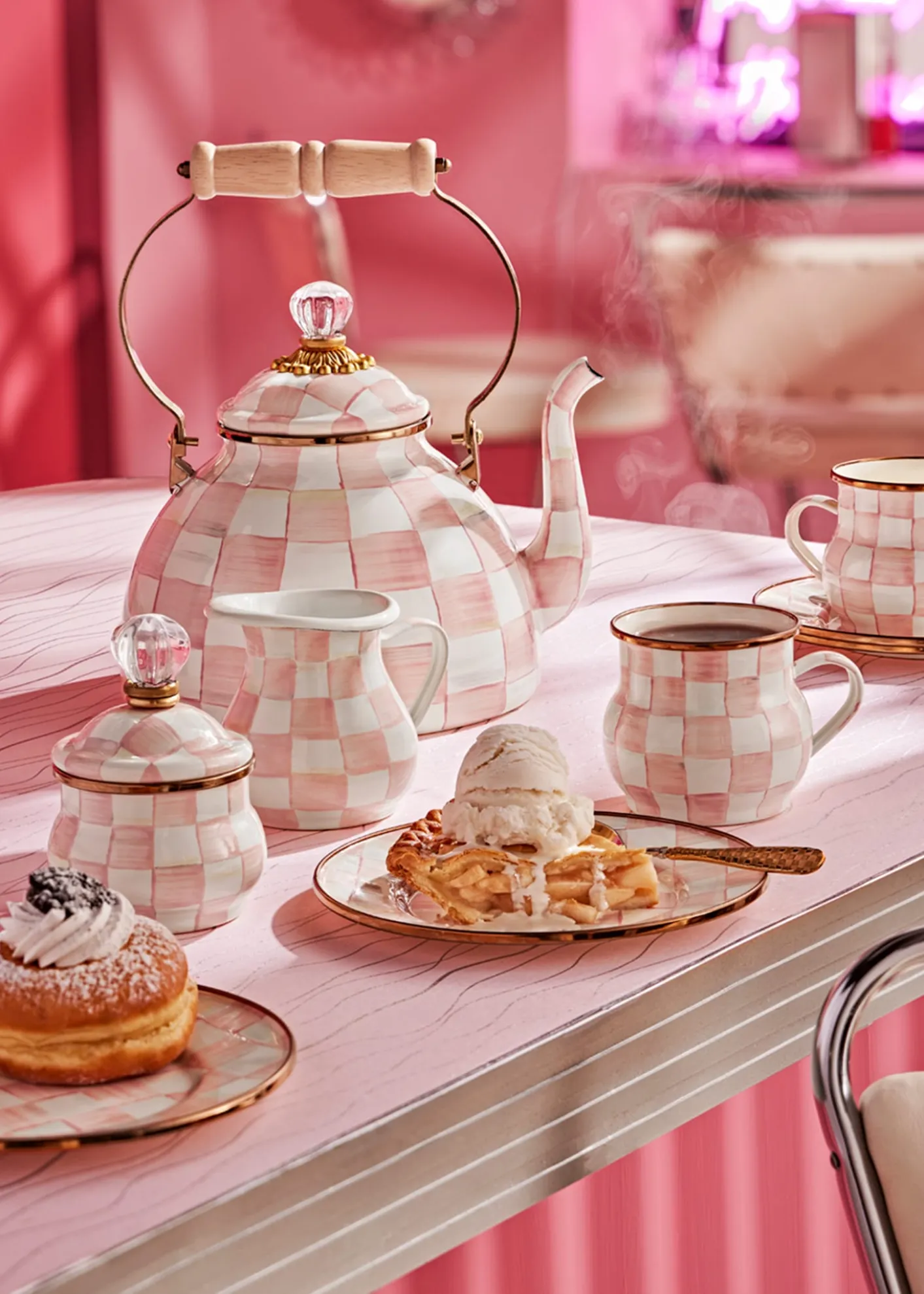 MacKenzie-ChildsRosy Check Enamel Creamer