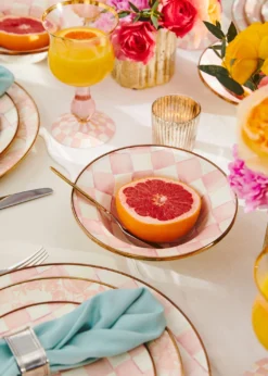 MacKenzie-ChildsRosy Check Enamel Breakfast Bowl