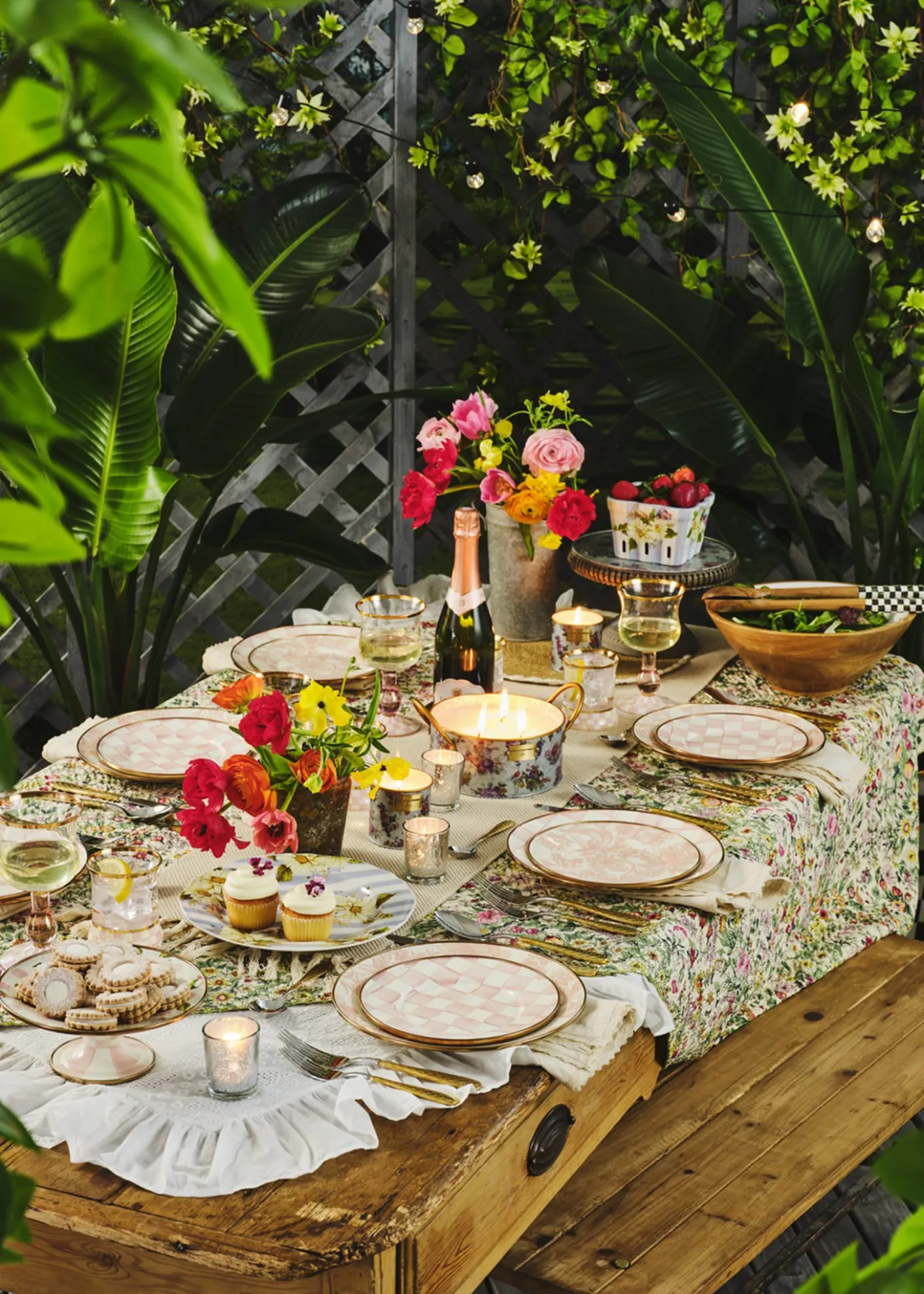 MacKenzie-ChildsRosy Check Enamel Dinner Plate