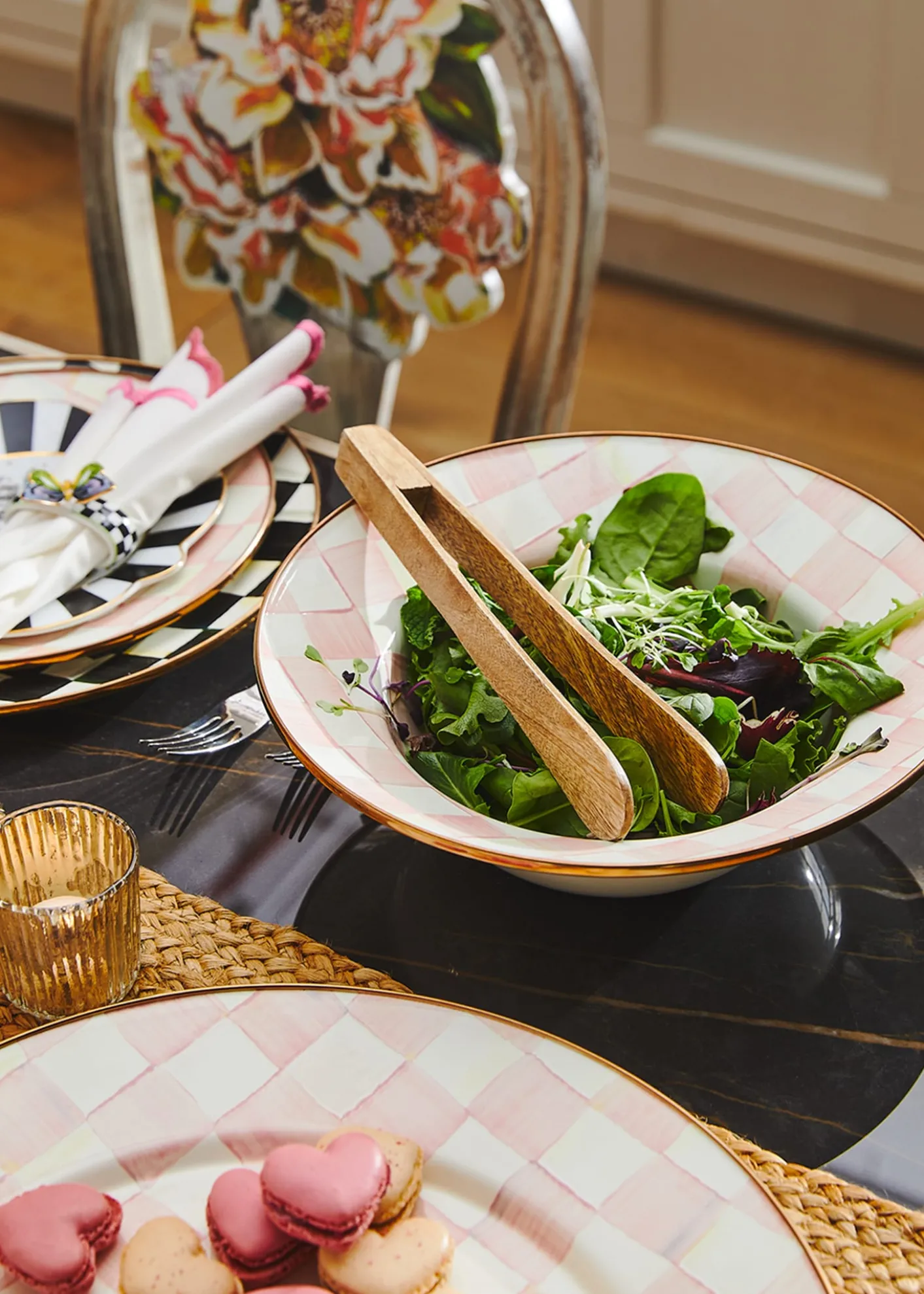 MacKenzie-ChildsRosy Check Enamel Serving Bowl