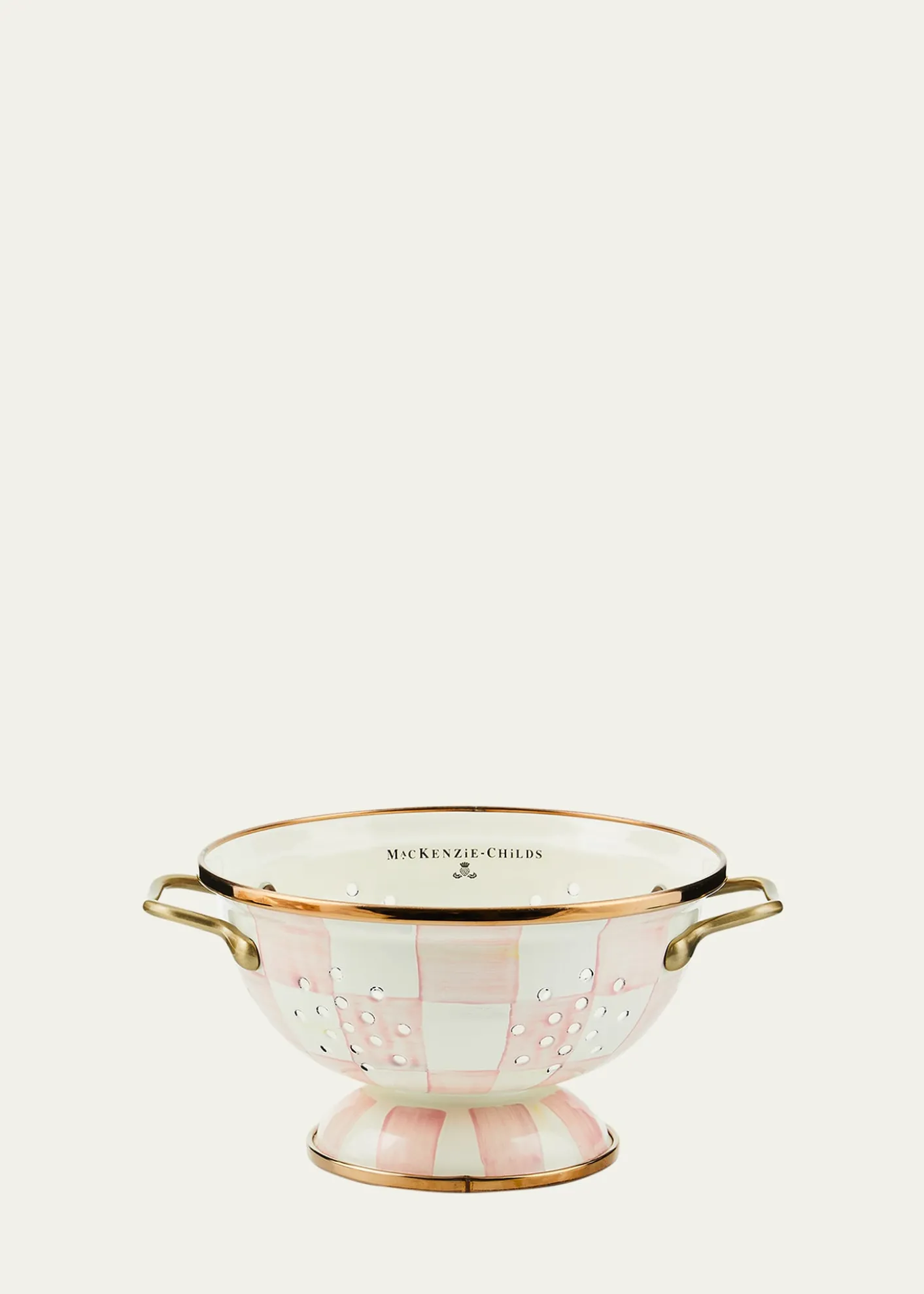 MacKenzie-ChildsRosy Check Enamel Colander, Small