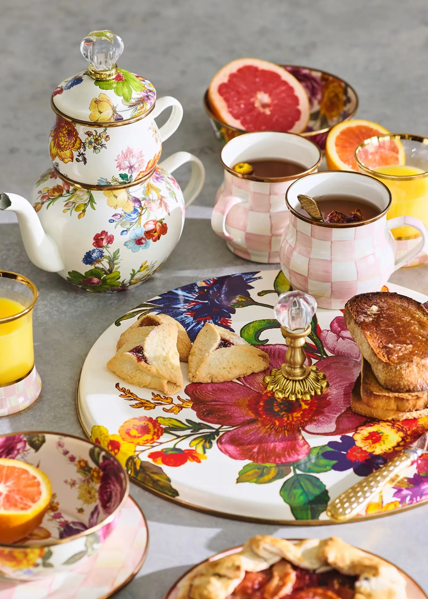 MacKenzie-ChildsRosy Check Enamel Mug