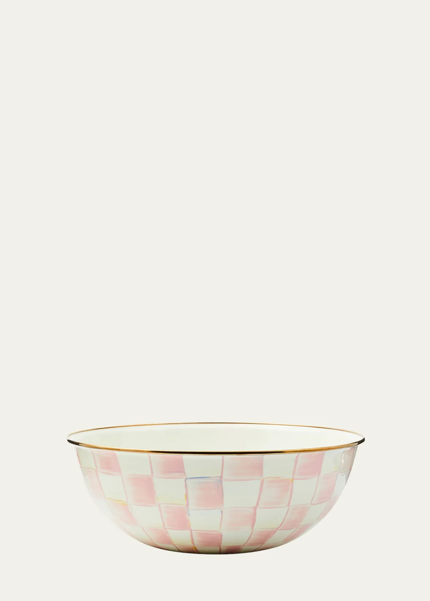 MacKenzie-ChildsRosy Check Enamel Everyday Bowl, Extra Large