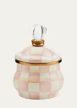 MacKenzie-ChildsRosy Check Enamel Lidded Sugar Bowl