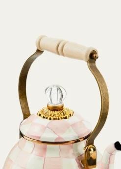 MacKenzie-ChildsRosy Check Enamel Tea Kettle, 2 Quarts