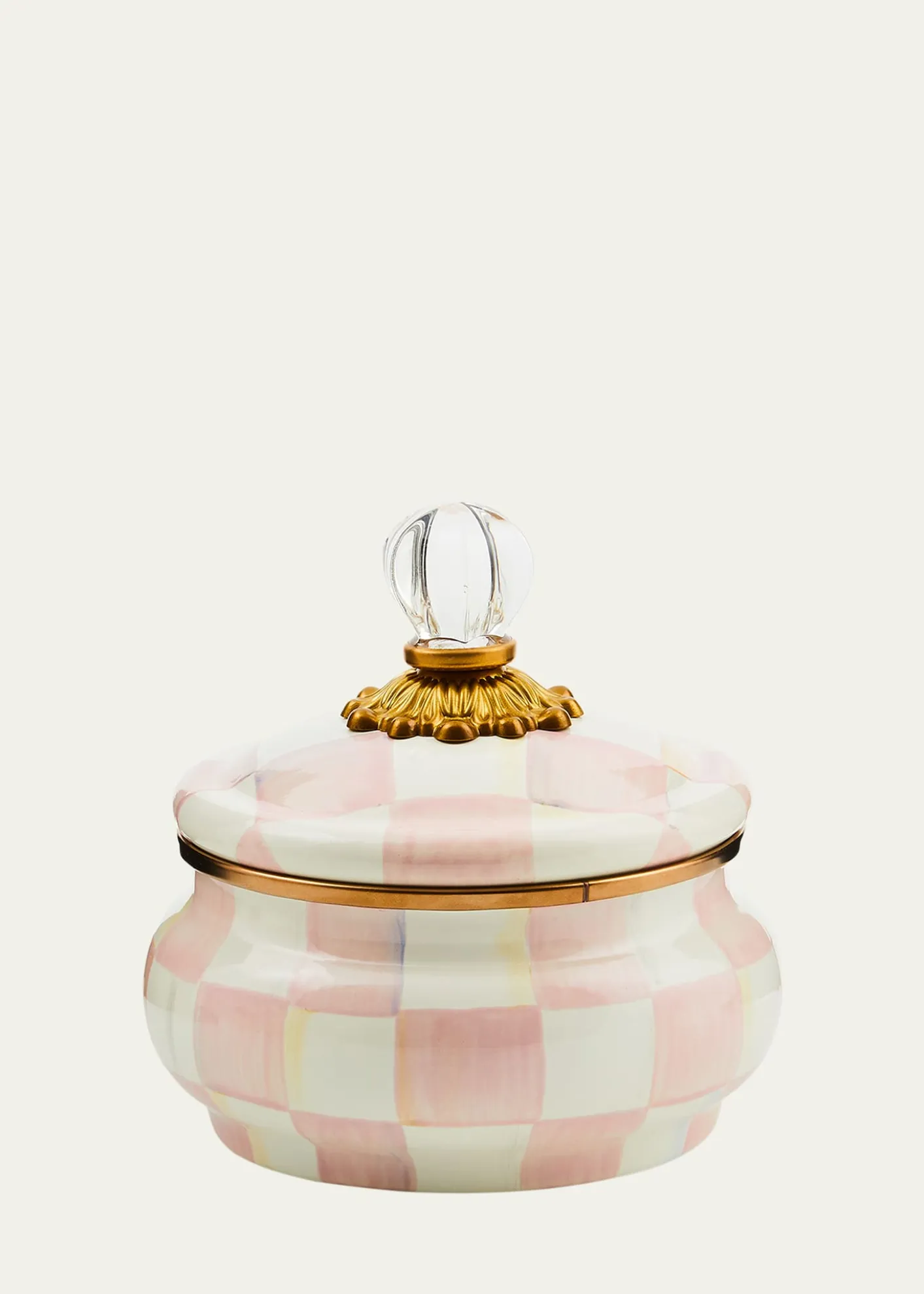 MacKenzie-ChildsRosy Check Enamel Squashed Pot