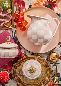 MacKenzie-ChildsRosy Check Enamel Squashed Pot
