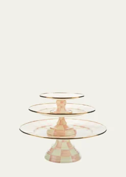 MacKenzie-ChildsRosy Check Pedestal Platter, Mini