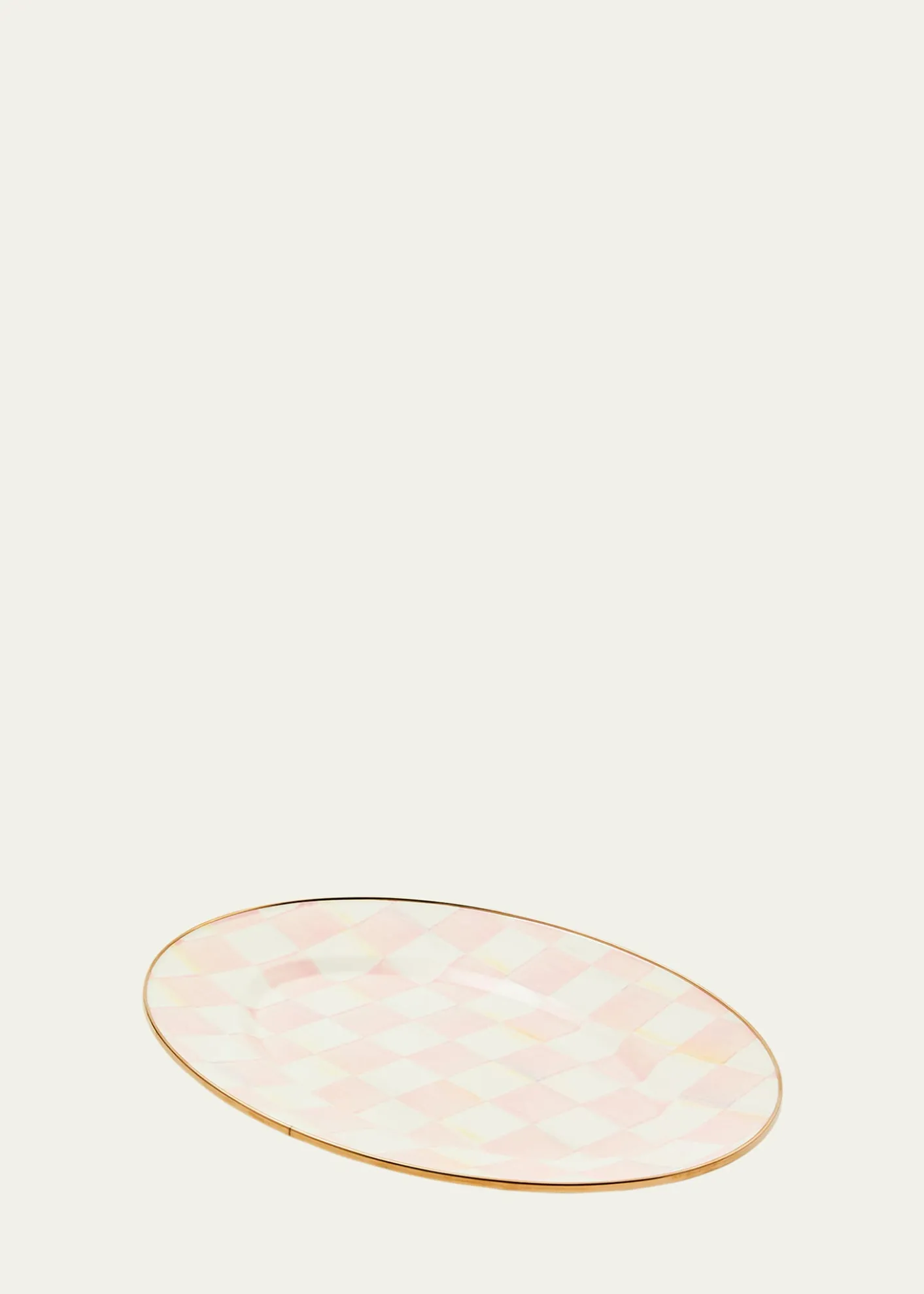 MacKenzie-Childs Rosy Check Small Oval Platter
