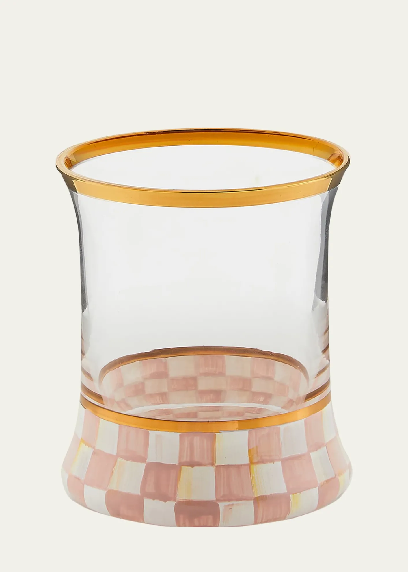 MacKenzie-ChildsRosy Check Tumbler Glasses, Set of 2