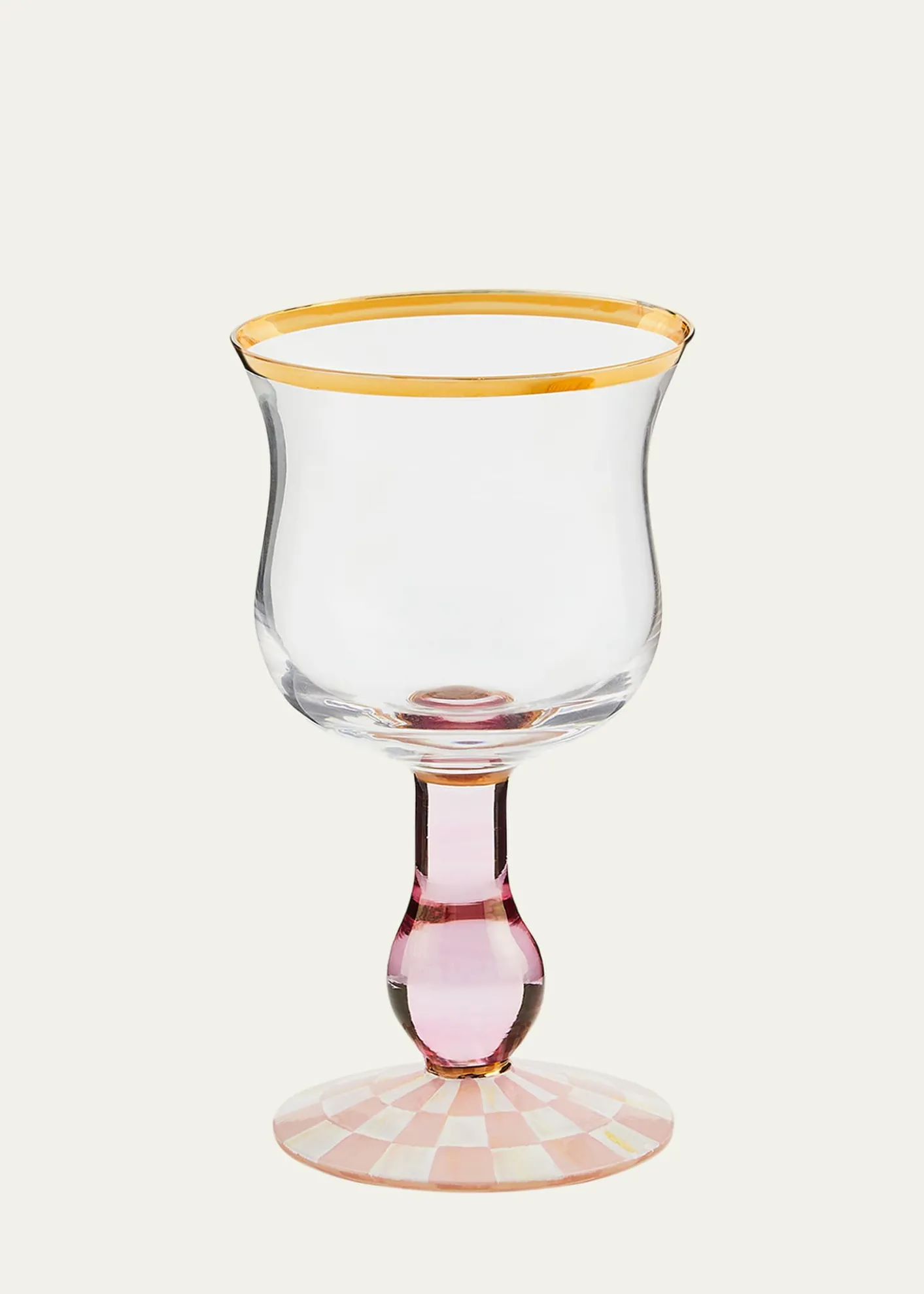 MacKenzie-ChildsRosy Check Wine Glass