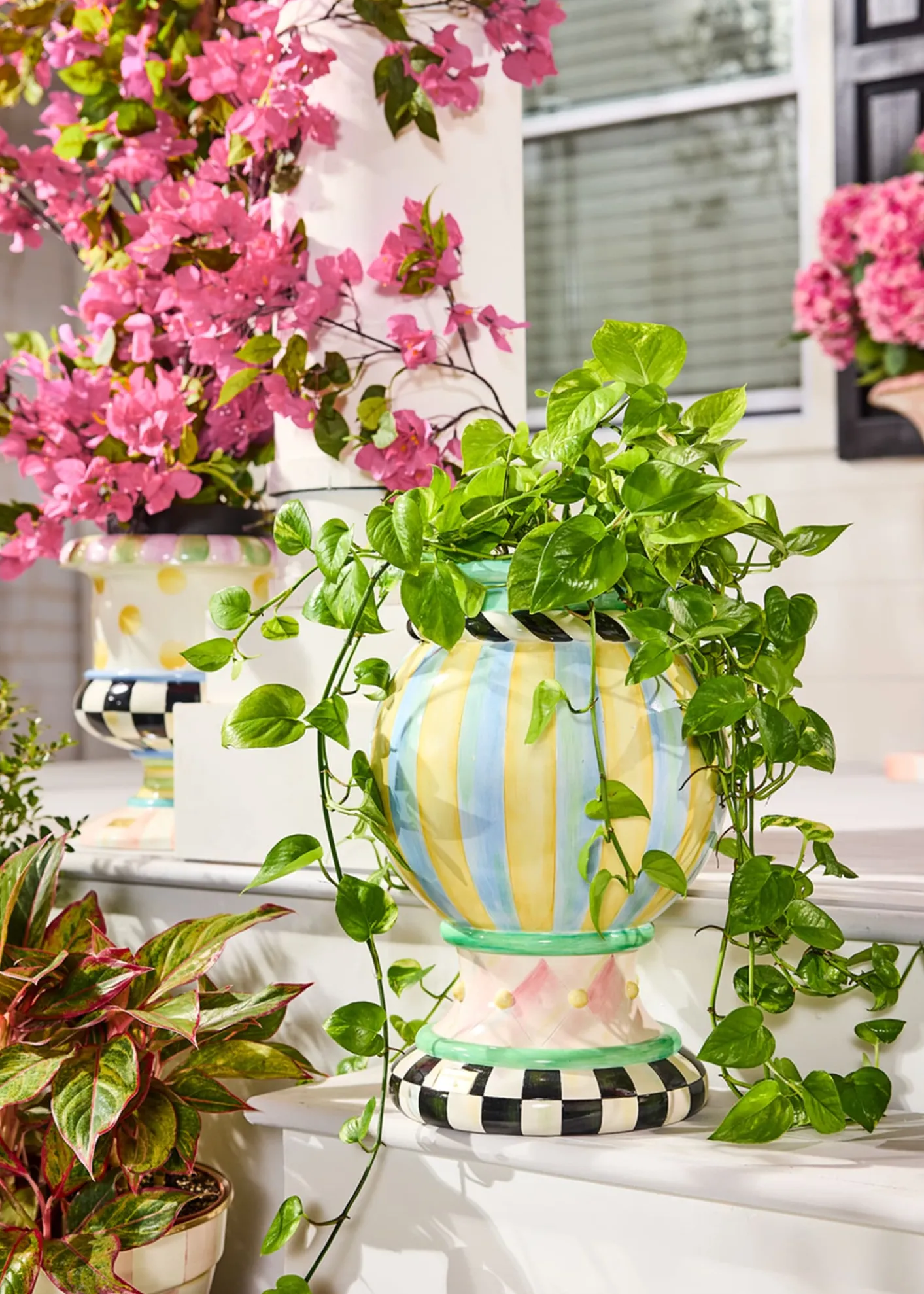 MacKenzie-ChildsRosy Meadow Small Urn