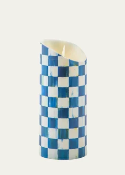 MacKenzie-ChildsRoyal Check Flickering Pillar Candle, 7"