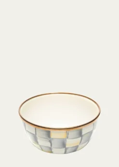 MacKenzie-Childs4.5" Sterling Check Enamel Pinch Bowl
