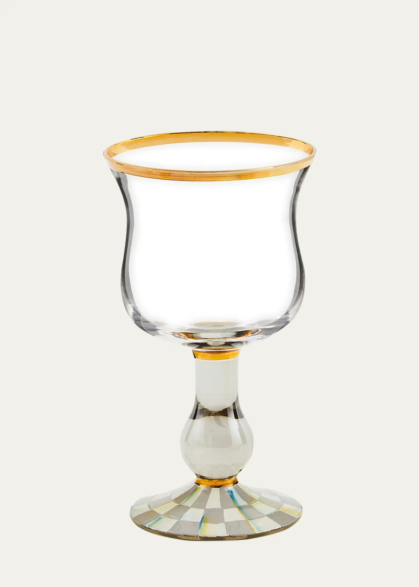MacKenzie-ChildsSterling Check Wine Glass