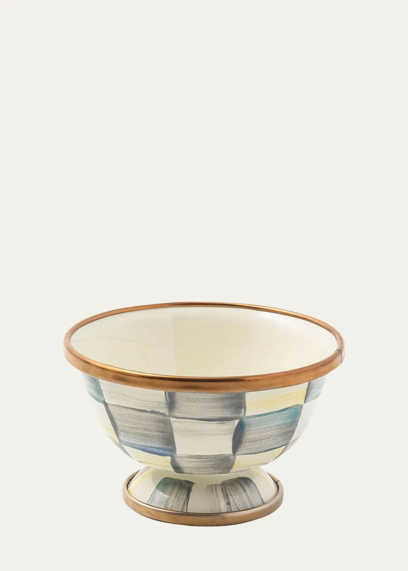 MacKenzie-ChildsSterling Check Enamel Little Sugar Bowl