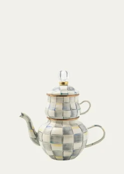 MacKenzie-ChildsSterling Check Enamel High Tea