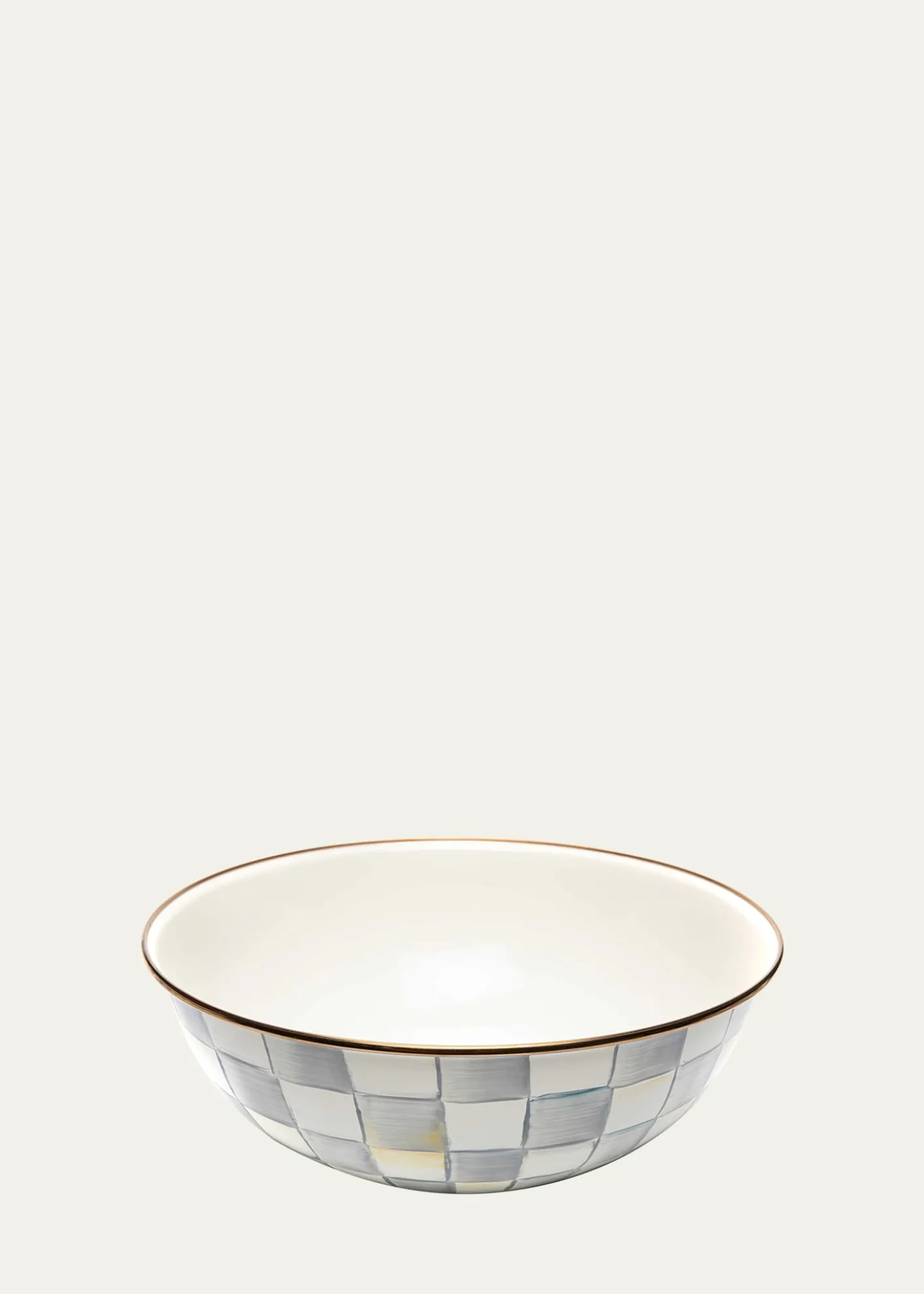 MacKenzie-ChildsSterling Check Enamel Everyday Bowl, Extra Large