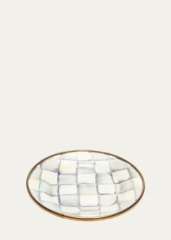 MacKenzie-ChildsSterling Check Enamel Canape Plates, Set of 4