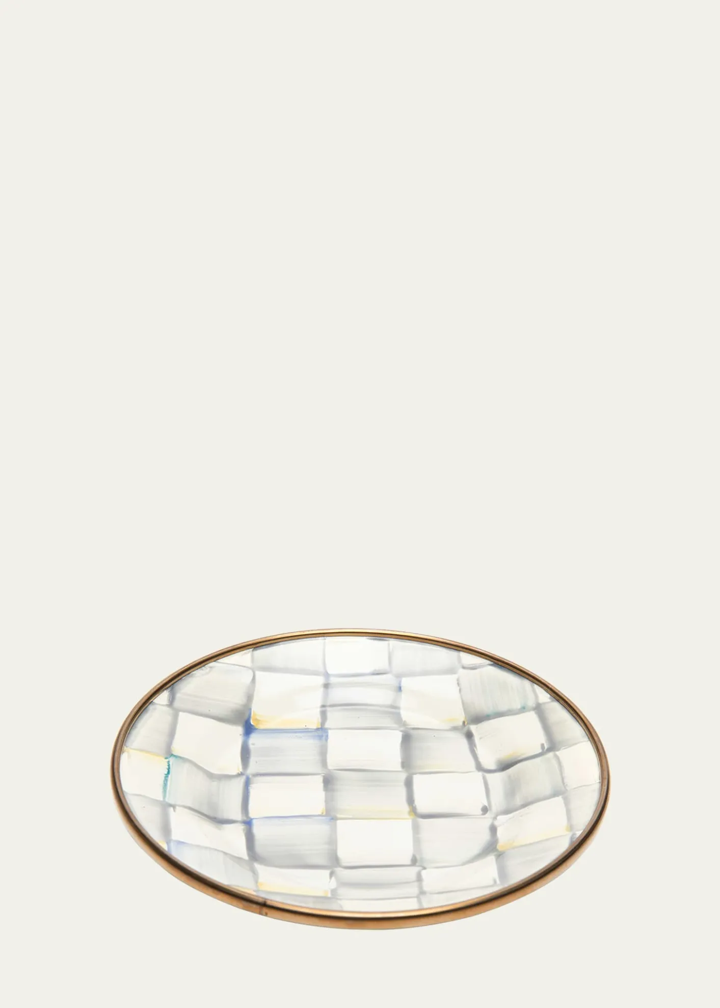 MacKenzie-ChildsSterling Check Enamel Canape Plates, Set of 4