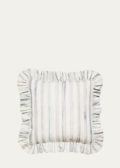 MacKenzie-ChildsSterling Stripe Ruffle Throw Pillow