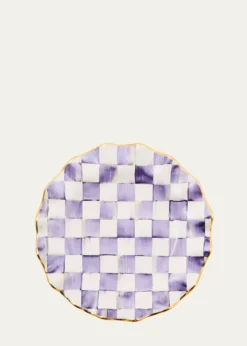 MacKenzie-ChildsViolet Check Fluted Ceramic Dinner Plate