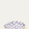 MacKenzie-ChildsViolet Check Fluted Ceramic Dessert Plate