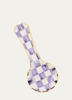 MacKenzie-ChildsViolet Check Ceramic Spoon Rest
