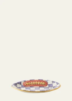 MacKenzie-ChildsViolet Check Football Plate