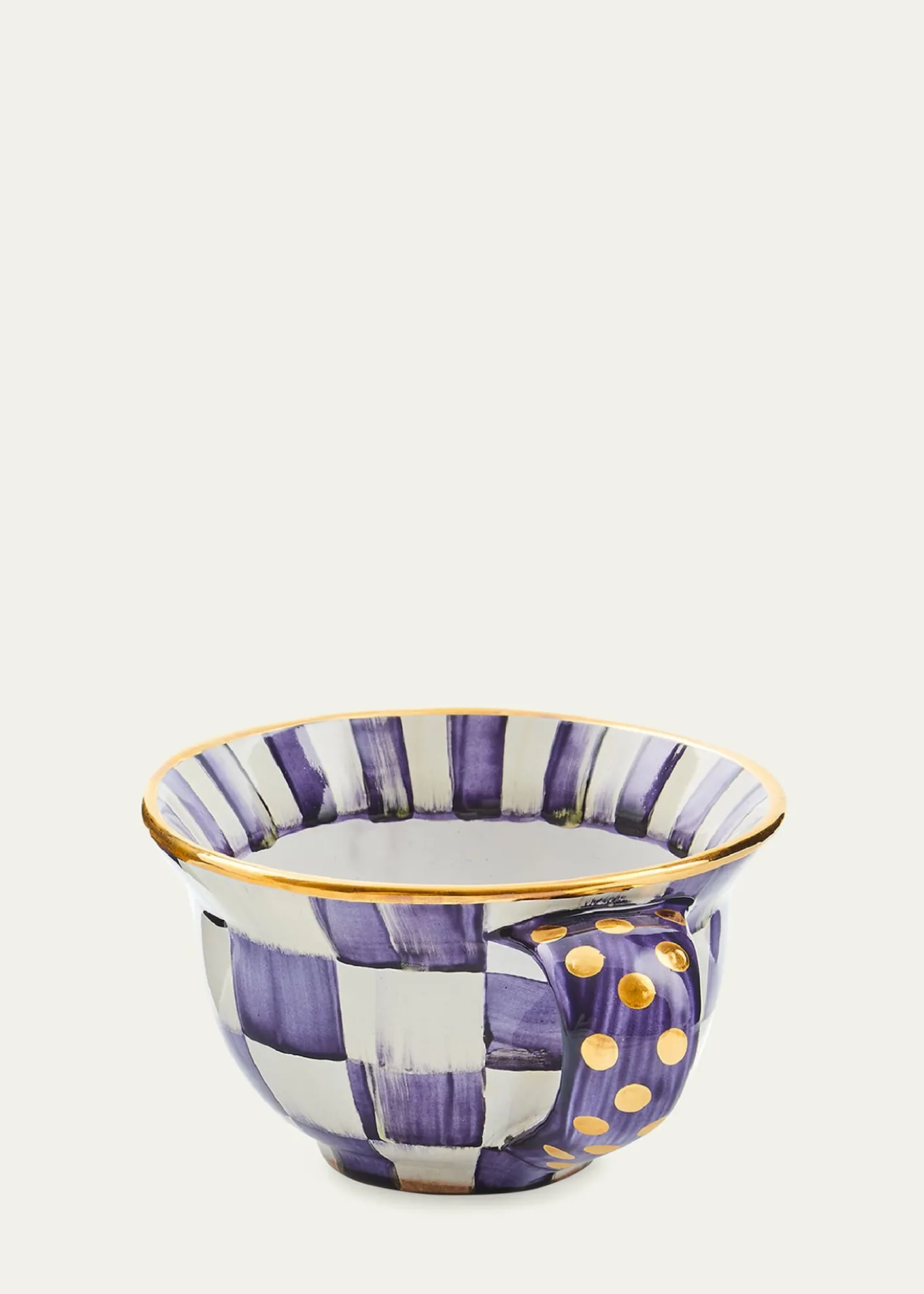MacKenzie-ChildsViolet Check Ceramic Teacup