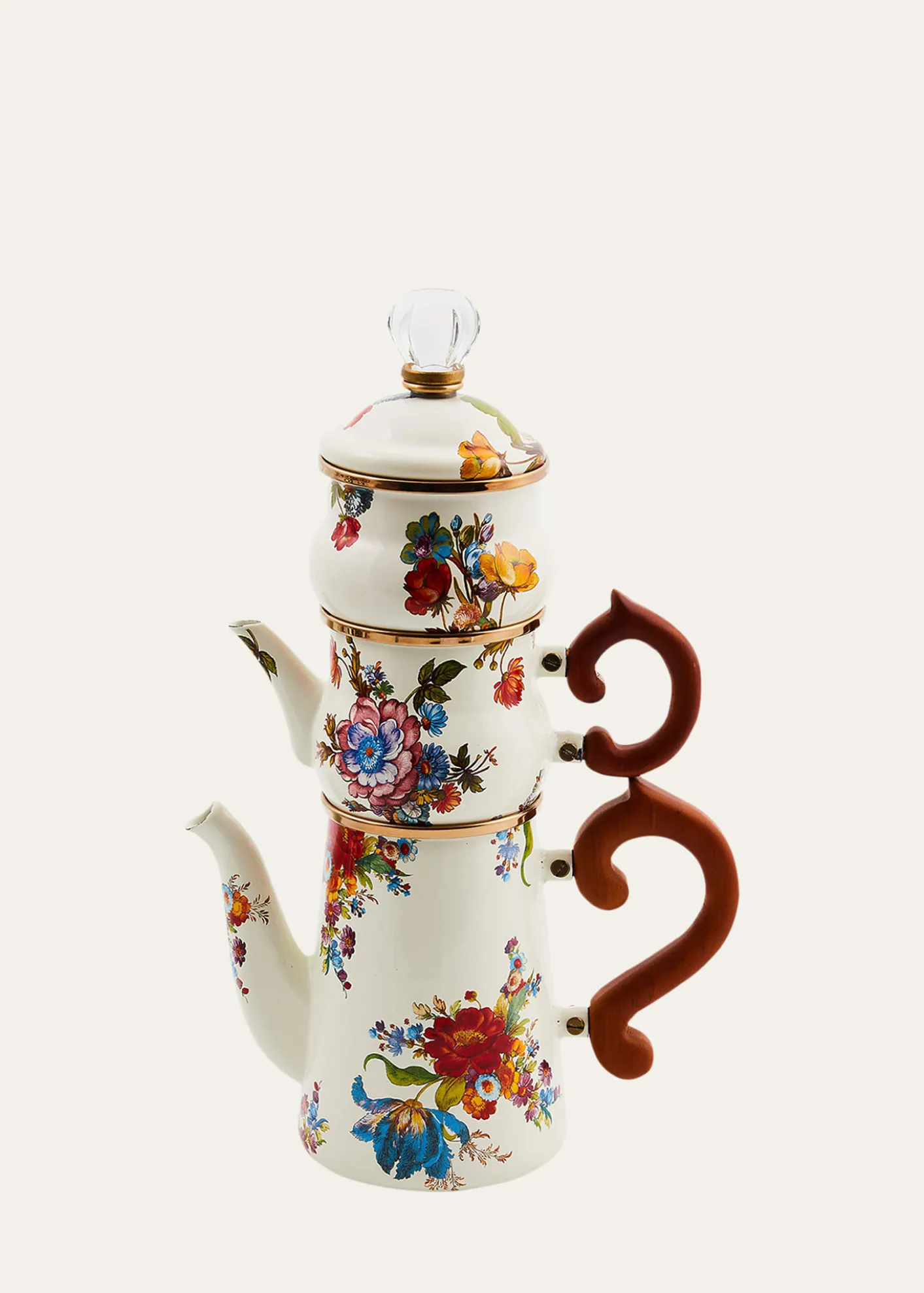 MacKenzie-ChildsWhite Flower Market Stackable Coffee Set