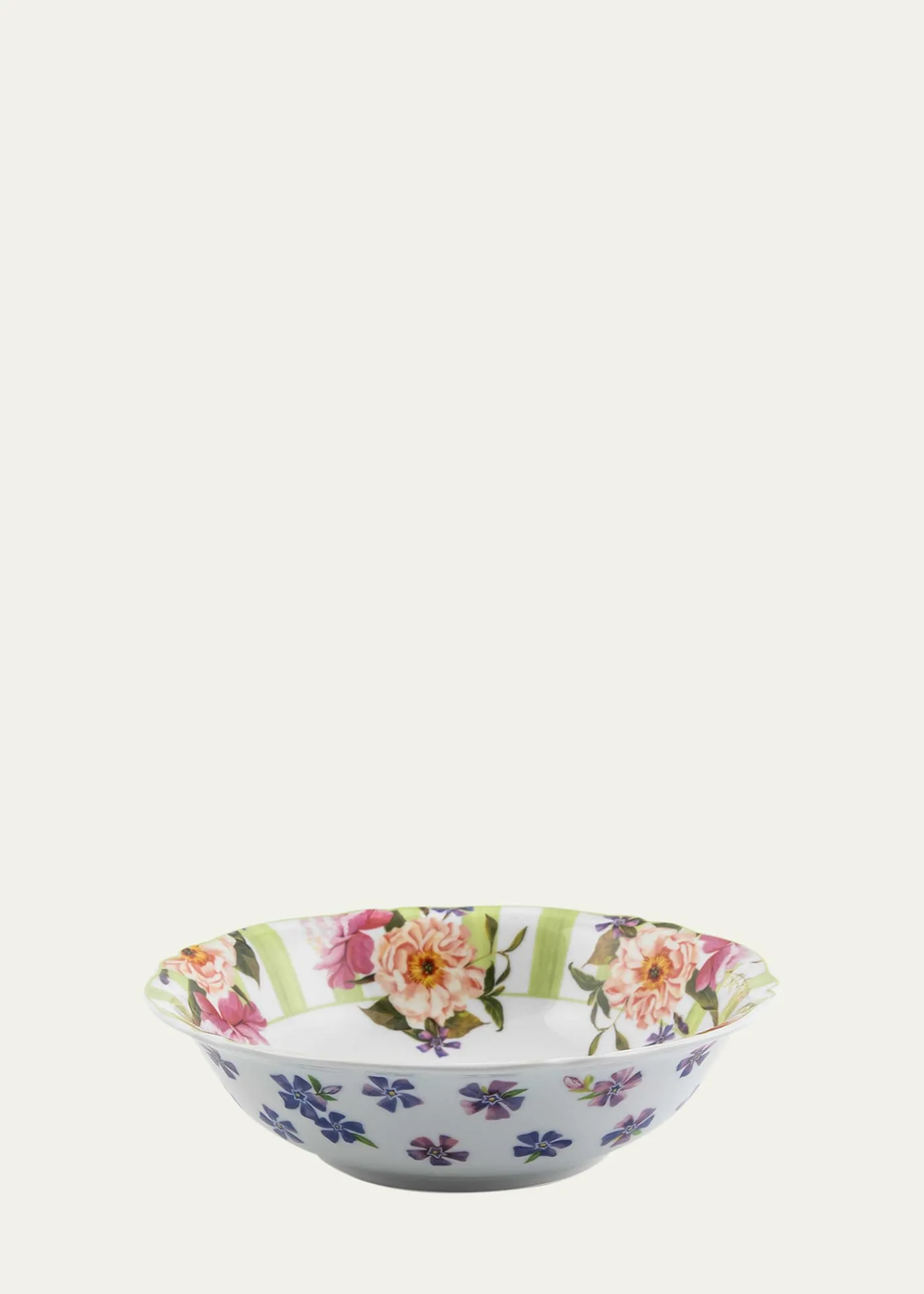 MacKenzie-ChildsWildflowers Serving Bowl, Green