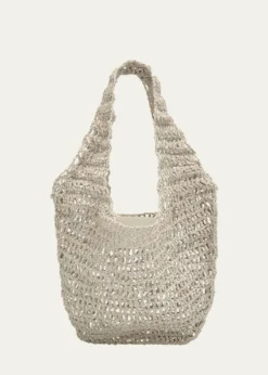MaedenCrochet Market Shoulder Bag in Nappa Leather