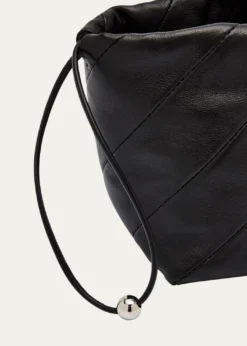 MaedenMiami Twisted Leather Drawstring Pouch Bag