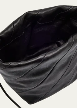 MaedenMiami Twisted Leather Drawstring Pouch Bag
